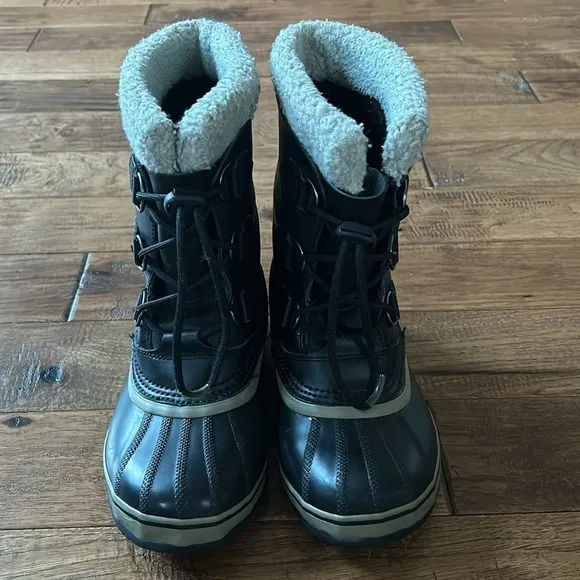 Sorel Yoot Pac TP Waterproof Winter Snow Boots Black Gray Unisex Youth Size 5