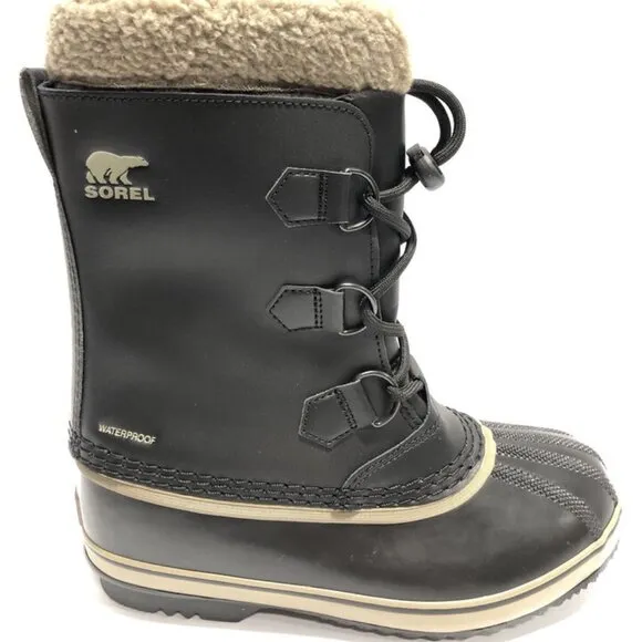 Sorel Youth Yoot Pac Caribou Waterproof Boot Black Size 5 M Big Kid