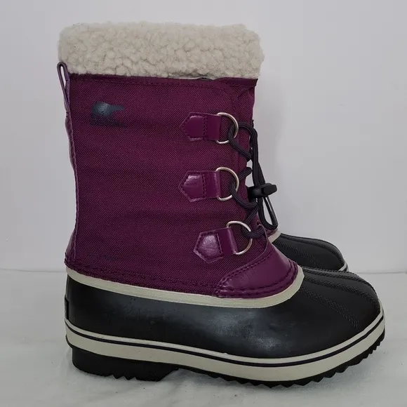 Sorel youth yoot pac nylon boot purple 4 NWT