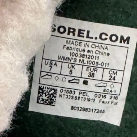 Sorel Caribou Black Waterproof Fleece Lined Snow Boots Sz 7