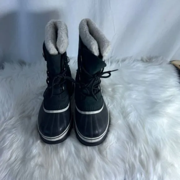 Sorel Caribou Black Waterproof Fleece Lined Snow Boots Sz 7