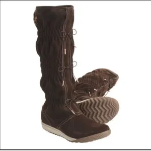 Sorel Firenzy Suede Ruched Tall Boots Brown Sz 5.5