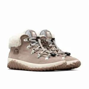 Sorel Kids Out and About Conquest Boots Size 1 Grayish Tan Suede