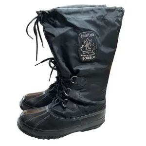 Sorel Snowlion Kaufman Snow Boots 7 Women’s Black Insulated‎ Canada NWOB