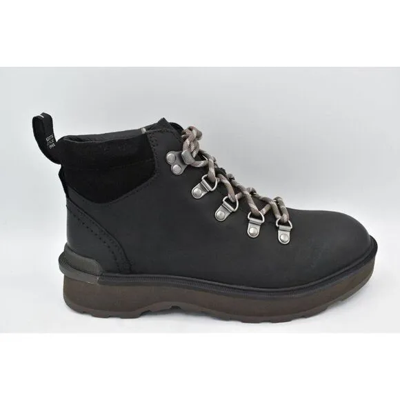 Sorel Womens Size 10 Hi Line Hiker Jet Black Waterproof Leather Lace Up Boots