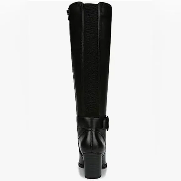 SOUL Naturalizer Black Wide Calf Chunky Heel Boot Knee High Size 6.5 8.5 New