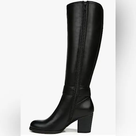 SOUL Naturalizer Black Wide Calf Chunky Heel Boot Knee High Size 6.5 8.5 New