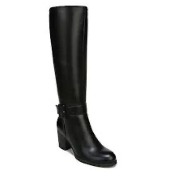 SOUL Naturalizer Black Wide Calf Chunky Heel Boot Knee High Size 6.5 8.5 New