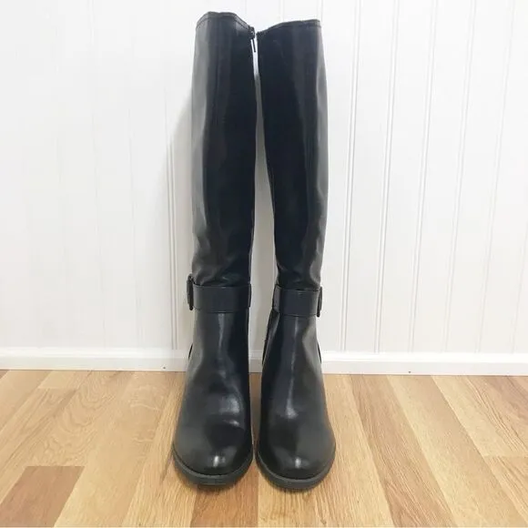 SOUL Naturalizer Black Wide Calf Chunky Heel Boot Knee High Size 6.5 8.5 New