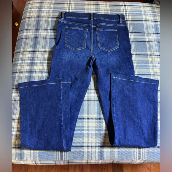Spanx Blue High Rise Flare Leg Jeans Midnight Large