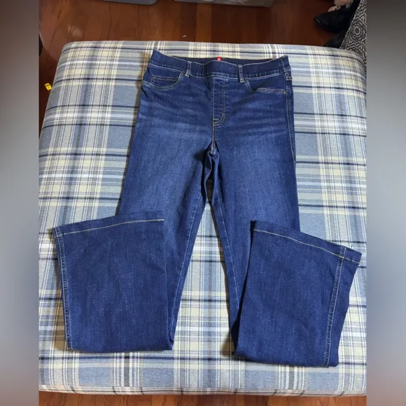 Spanx Blue High Rise Flare Leg Jeans Midnight Large