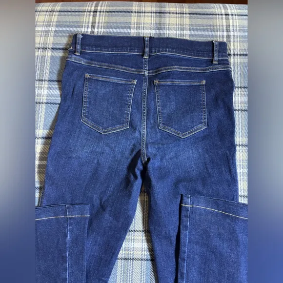 Spanx Blue High Rise Flare Leg Jeans Midnight Large
