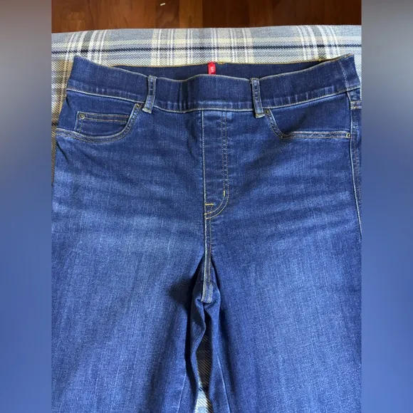 Spanx Blue High Rise Flare Leg Jeans Midnight Large