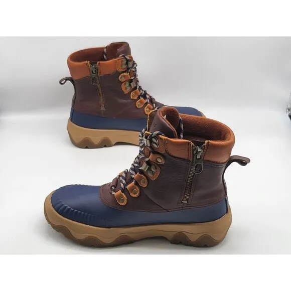 Sperry Acadia Medium Womens STS88853 Brown &amp; Navy Waterproof Duck Boots Size 8