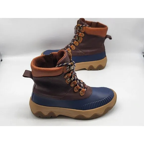 Sperry Acadia Medium Womens STS88853 Brown &amp; Navy Waterproof Duck Boots Size 8