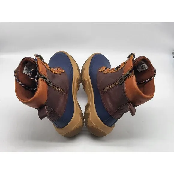 Sperry Acadia Medium Womens STS88853 Brown &amp; Navy Waterproof Duck Boots Size 8