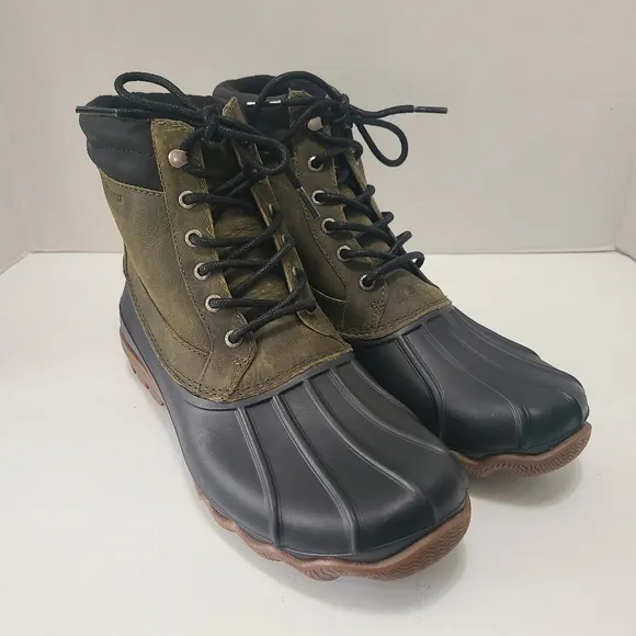 Sperry Men's‎ Brewster Waterproof Duck Boots Olive/Black Size 10.5