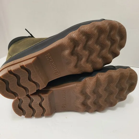 Sperry Men's‎ Brewster Waterproof Duck Boots Olive/Black Size 10.5