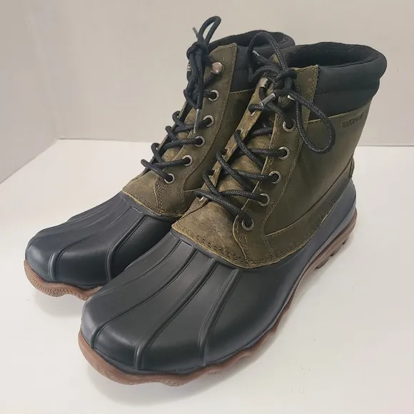 Sperry Men's‎ Brewster Waterproof Duck Boots Olive/Black Size 10.5