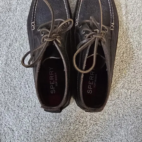 Sperry Original Boat Chukka D. Brown Full Grain Leather Mens Boots Sz 10 Preppy