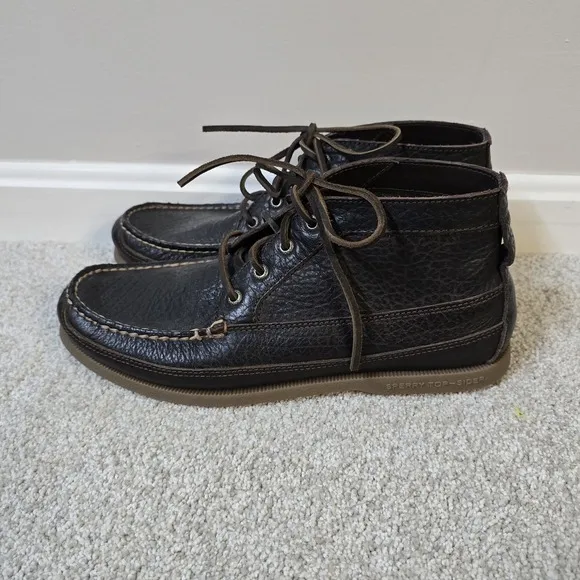 Sperry Original Boat Chukka D. Brown Full Grain Leather Mens Boots Sz 10 Preppy