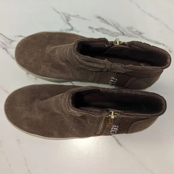Sperry Top Sider Brown Suede Girl's Floral Eyelet Crest Zone Booties Boots 1