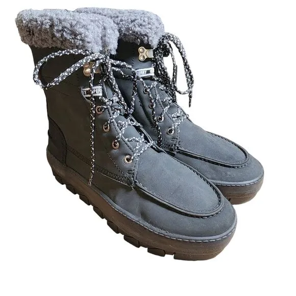 Sperry Top Sider NWOT Juneau Black Faux Suede Lace Up Hiking Boots Size 8