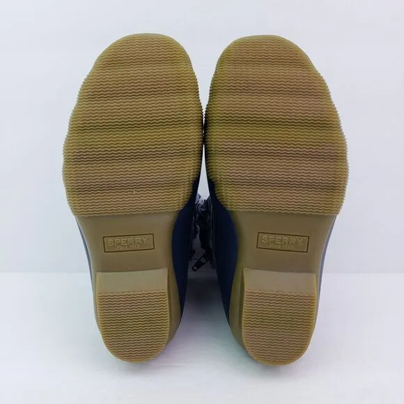 Sperry Top Sider Saltwater Youth Sz 1Y Blue Plaid Wool Waterproof Duck Boots