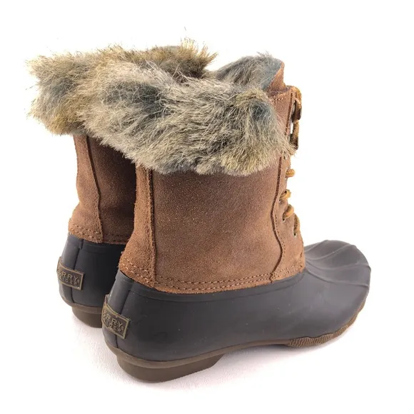 Sperry WhiteWater Brown Leather Duck Winter Snow Boots 8M