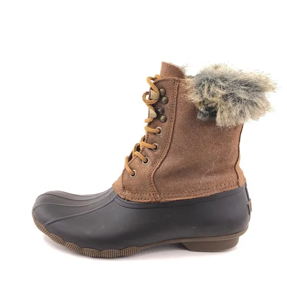 Sperry WhiteWater Brown Leather Duck Winter Snow Boots 8M