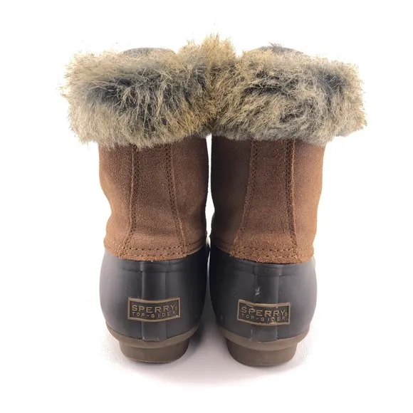 Sperry WhiteWater Brown Leather Duck Winter Snow Boots 8M