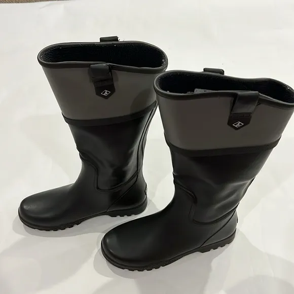 Sperry Women's Rain Boots Tall Riding Style Gray Size 6