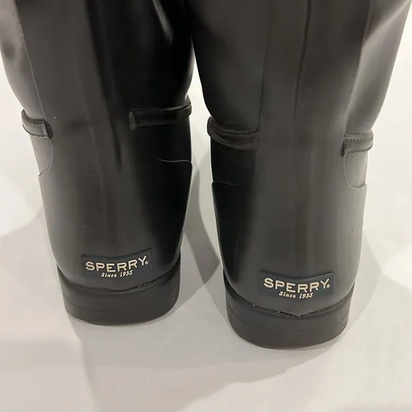 Sperry Women's Rain Boots Tall Riding Style Gray Size 6