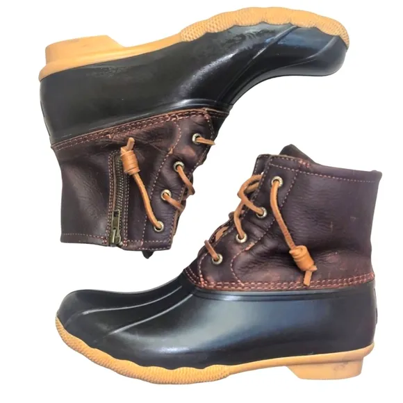 Sperry Women's Saltwater Duck Boot STS91176  Dark Brown Women's Size 8.5
