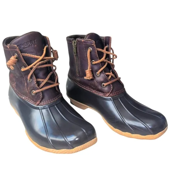 Sperry Women's Saltwater Duck Boot STS91176  Dark Brown Women's Size 8.5