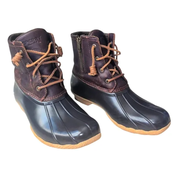 Sperry Women's Saltwater Duck Boot STS91176  Dark Brown Women's Size 8.5