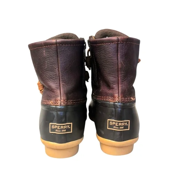 Sperry Women's Saltwater Duck Boot STS91176  Dark Brown Women's Size 8.5