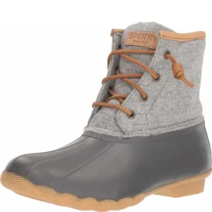 SPERRY WOMENS SALTWATER EMBOSS WOOL BOOTS, DARK GREY, 7 M US