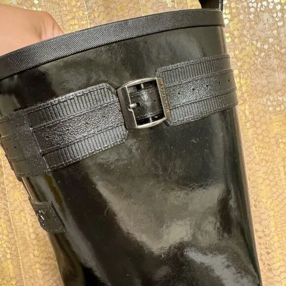Sperry Women's Black Walker Atlantic Rain Mid Calf Boots Size 9.5
