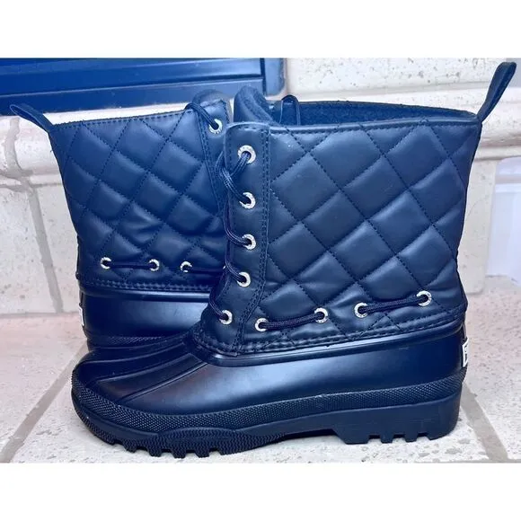 Sperry Women’s Top Siders Duck Boots Quilt Black Gosling Snow Boots Size 7