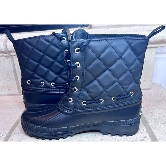 Sperry Women’s Top Siders Duck Boots Quilt Black Gosling Snow Boots Size 7