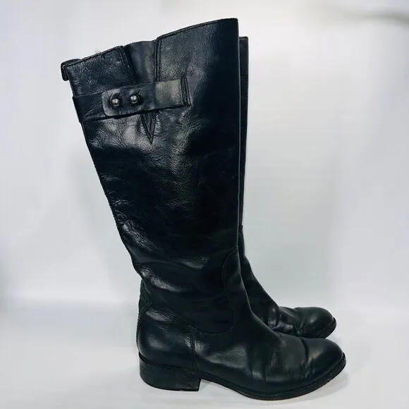 Spirit by Lucchese Bailey Riding Boots Black Leather Women's 8.5 M
