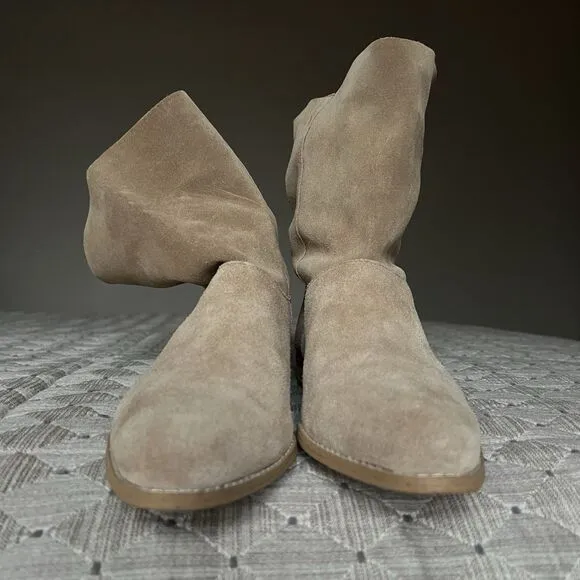 Splendid Claudia Tan Suede Slouchy Ankle Boots Women 7.5M Boho Hippie Casual