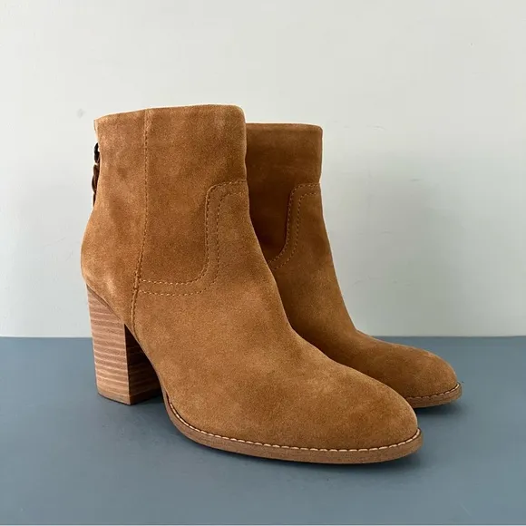 Splendid Hila Suede Sand Tan Block Heel Ankle Boots