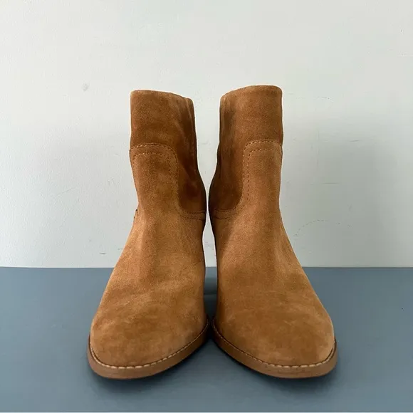 Splendid Hila Suede Sand Tan Block Heel Ankle Boots
