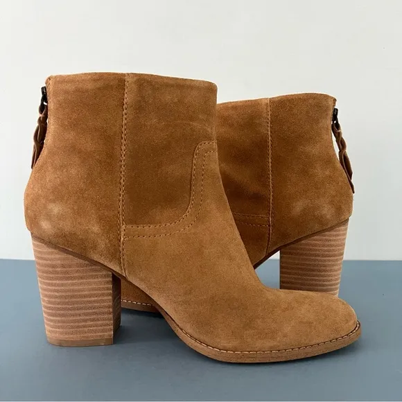 Splendid Hila Suede Sand Tan Block Heel Ankle Boots