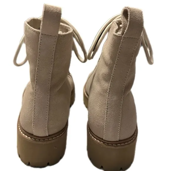 Splendid Karina Cream Suede Moto Ankle Boots