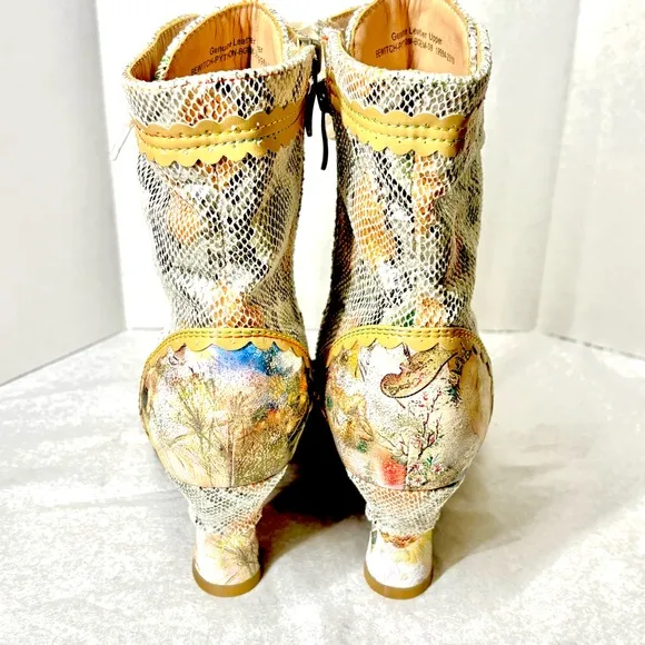 Spring Step L'Artiste Women's BEWITCH-PYTHON Metallic Animal Print Boots Sz 38