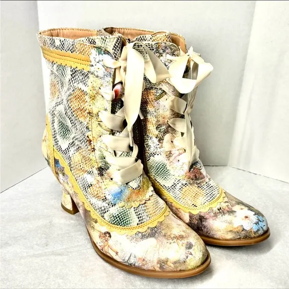 Spring Step L'Artiste Women's BEWITCH-PYTHON Metallic Animal Print Boots Sz 38
