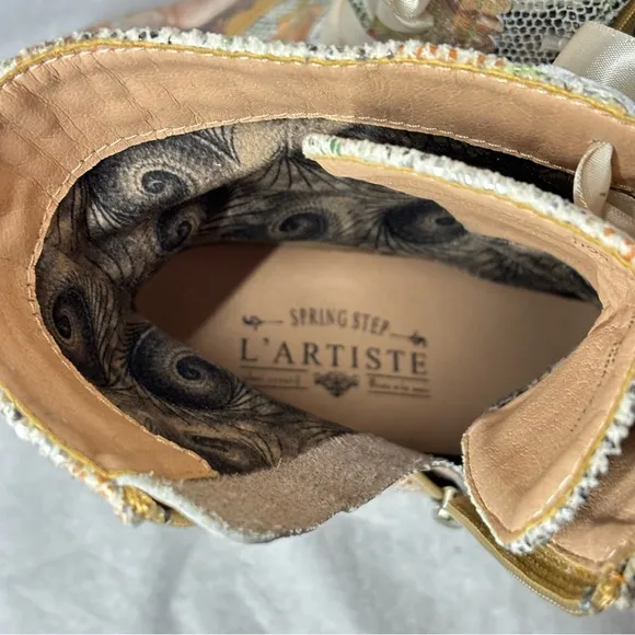 Spring Step L'Artiste Women's BEWITCH-PYTHON Metallic Animal Print Boots Sz 38